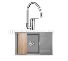 Комплект Мойка Granula Estetica 7807, алюминиум + Смеситель Grohe Euroeco 32752000