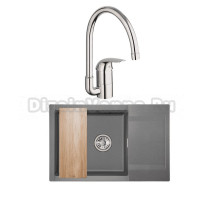 Комплект Мойка Granula Estetica 7807, графит + Смеситель Grohe Euroeco 32752000