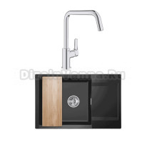 Комплект Мойка Granula Estetica 7807, турмалин + Смеситель Grohe Eurosmart 30567000