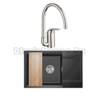 Комплект Мойка Granula Estetica 7807, шварц + Смеситель Grohe Euroeco 32752000