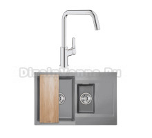 Комплект Мойка Granula Estetica 7808, алюминиум + Смеситель Grohe Eurosmart 30567000