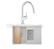 Комплект Мойка Granula Estetica 7808, арктик + Смеситель Grohe Minta 3291800E хром