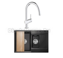 Комплект Мойка Granula Estetica 7808, турмалин + Смеситель Grohe Minta 3291800E хром