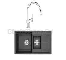 Комплект Мойка Granula 7802 шварц + Смеситель Grohe Minta 3291800E хром