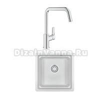 Комплект Мойка Granula Kitchen Space 4501U, арктик + Смеситель Grohe Eurosmart 30567000