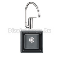 Комплект Мойка Granula Kitchen Space 4501U, шварц + Смеситель Grohe Euroeco 32752000
