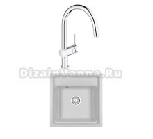 Комплект Мойка Granula Kitchen Space 5002, арктик + Смеситель Grohe Minta 3291800E хром