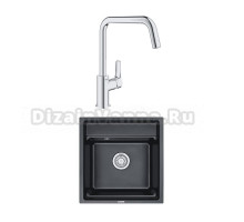 Комплект Мойка Granula Kitchen Space 5002, шварц + Смеситель Grohe Eurosmart 30567000