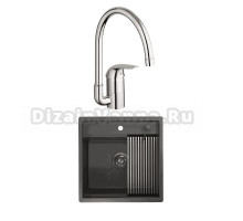 Комплект Мойка Granula Kitchen Space 5051, графит матовый + Смеситель Grohe Euroeco 32752000