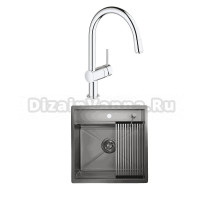 Комплект Мойка Granula Kitchen Space 5051, сталь сатин + Смеситель Grohe Minta 3291800E хром