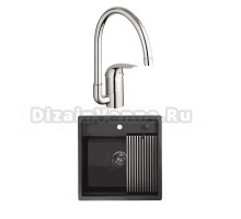Комплект Мойка Granula Kitchen Space 5051, черный матовый + Смеситель Grohe Euroeco 32752000