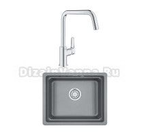 Комплект Мойка Granula Kitchen Space 5501U, алюминиум + Смеситель Grohe Eurosmart 30567000