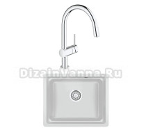 Комплект Мойка Granula Kitchen Space 5501U, арктик + Смеситель Grohe Minta 3291800E хром
