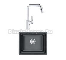 Комплект Мойка Granula Kitchen Space 5501U, шварц + Смеситель Grohe Eurosmart 30567000
