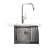 Комплект Мойка Granula Kitchen Space 6045U, сталь сатин + Смеситель Grohe Eurosmart 30567000