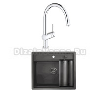 Комплект Мойка Granula Kitchen Space 6051, графит матовый + Смеситель Grohe Minta 3291800E хром