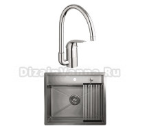 Комплект Мойка Granula Kitchen Space 6051, сталь сатин + Смеситель Grohe Euroeco 32752000