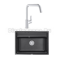 Комплект Мойка Granula Kitchen Space 7301, черный + Смеситель Grohe Eurosmart 30567000