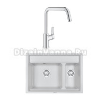 Комплект Мойка Granula Kitchen Space 7302, арктик + Смеситель Grohe Eurosmart 30567000