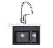 Комплект Мойка Granula Kitchen Space 7302, шварц + Смеситель Grohe Euroeco 32752000
