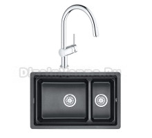 Комплект Мойка Granula Kitchen Space 7304U, шварц + Смеситель Grohe Minta 3291800E хром