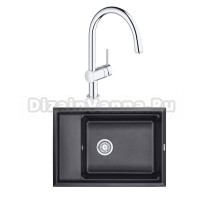 Комплект Мойка Granula Kitchen Space 7305, черный + Смеситель Grohe Minta 3291800E хром