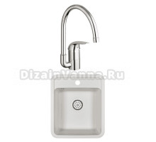 Комплект Мойка Granula Standart 4202, белый + Смеситель Grohe Euroeco 32752000