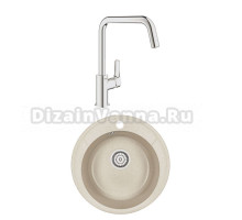 Комплект Мойка Granula Standart 4802, бежевый + Смеситель Grohe Eurosmart 30567000