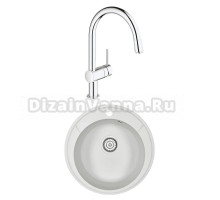 Комплект Мойка Granula Standart 4802, белый + Смеситель Grohe Minta 3291800E хром