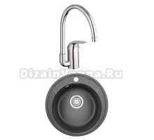 Комплект Мойка Granula Standart 4802, графит + Смеситель Grohe Euroeco 32752000