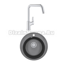 Комплект Мойка Granula Standart 4802, черный + Смеситель Grohe Eurosmart 30567000