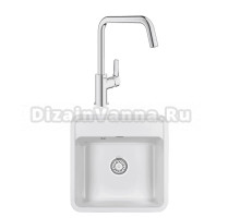 Комплект Мойка Granula Standart 5001, белый + Смеситель Grohe Eurosmart 30567000