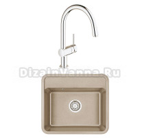Комплект Мойка Granula Standart 5601, бежевый + Смеситель Grohe Minta 3291800E хром