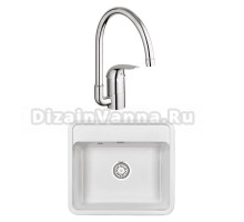 Комплект Мойка Granula Standart 5601, белый + Смеситель Grohe Euroeco 32752000
