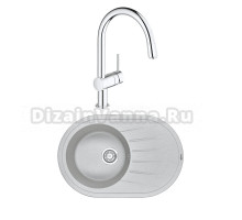 Комплект Мойка Granula Standart 7601, базальт + Смеситель Grohe Minta 3291800E хром