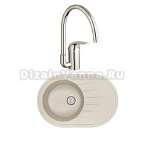 Комплект Мойка Granula Standart 7601, бежевый + Смеситель Grohe Euroeco 32752000
