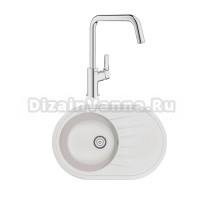 Комплект Мойка Granula Standart 7601, белый + Смеситель Grohe Eurosmart 30567000