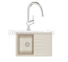 Комплект Мойка Granula Standart 7602, бежевый + Смеситель Grohe Minta 3291800E хром