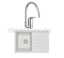 Комплект Мойка Granula Standart 7602, белый + Смеситель Grohe Euroeco 32752000