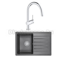 Комплект Мойка Granula Standart 7602, черный + Смеситель Grohe Minta 3291800E хром