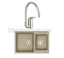 Комплект Мойка AZARIO Grand 00079905 песочная + Смеситель Grohe Euroeco 32752000