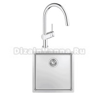 Комплект Мойка Kantera Cayman CAR410 SB scotchbrush + Смеситель Grohe Minta 3291800E хром