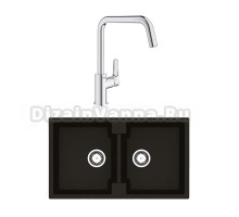 Комплект Мойка Reginox Amsterdam 20 3,5 black silvery + Смеситель Grohe Eurosmart 30567000