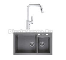 Комплект Мойка Reginox Amsterdam 25 Grey Silvery 3,5 (R31094) + Смеситель Grohe Eurosmart 30567000