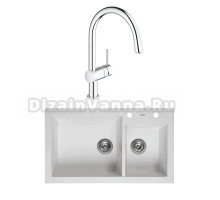 Комплект Мойка Reginox Amsterdam 25 Pure White 3,5 (c/box) + Смеситель Grohe Minta 3291800E хром