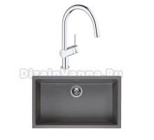 Комплект Мойка Reginox Amsterdam 72 3,5 grey silvery + Смеситель Grohe Minta 3291800E хром