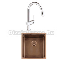 Комплект Мойка Reginox Miami 3,5 PVD 40x40 cooper + Смеситель Grohe Minta 3291800E хром