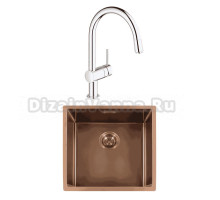 Комплект Мойка Reginox Miami 3,5 PVD 50x40 cooper + Смеситель Grohe Minta 3291800E хром