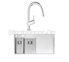 Комплект Мойка Reginox Nevada LUX OKG left L 18x30 сталь + Смеситель Grohe Minta 3291800E хром