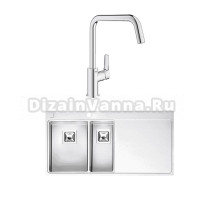 Комплект Мойка Reginox Nevada LUX OKG left L 30x18 сталь + Смеситель Grohe Eurosmart 30567000
